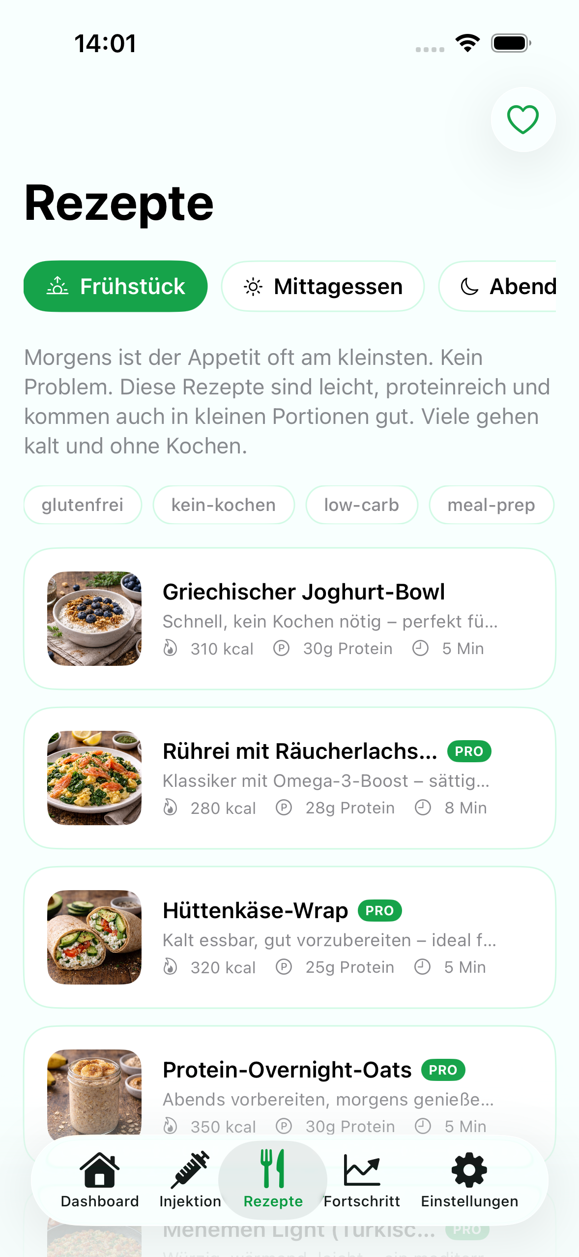 Levida Rezepte — proteinreiche Mahlzeiten für GLP-1 Patienten
