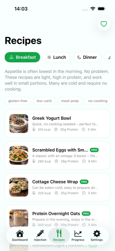 Levida Recipes — high-protein meals for GLP-1 patients