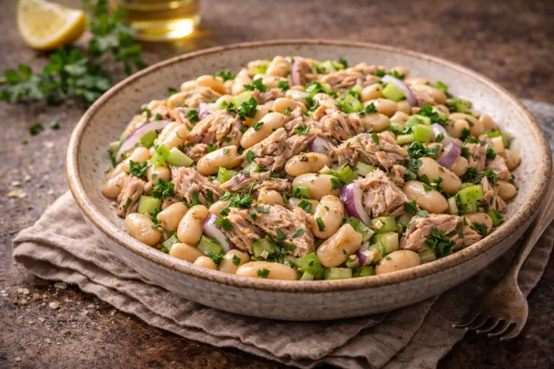 Thunfisch-Salat mit weißen Bohnen